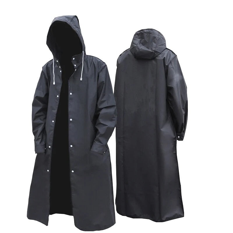 Kurtka Przeciwdeszczowa | Czarna, Wodoszczelna, Unisex