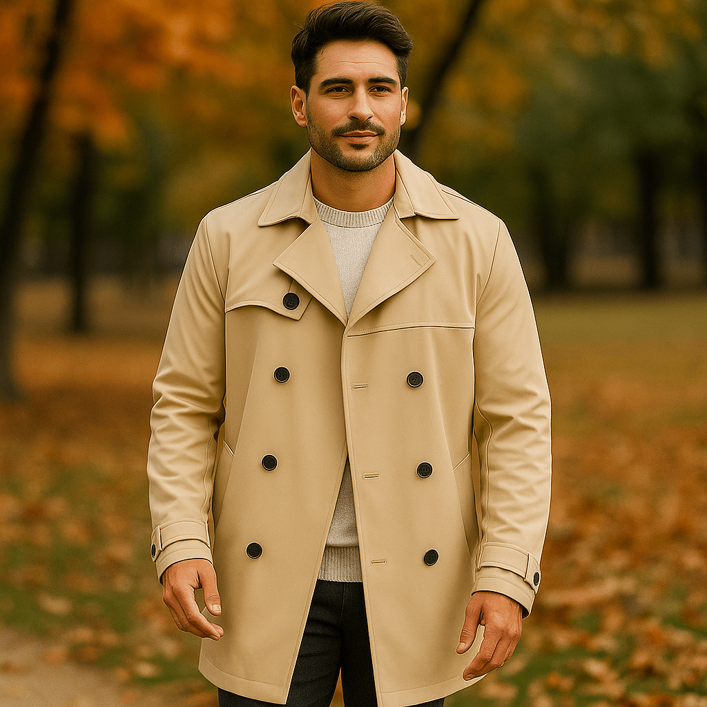 Męska Casual Kurtka Podwójnie Dziana - Komfort - Styl - Ciepło - vivano - warszawa