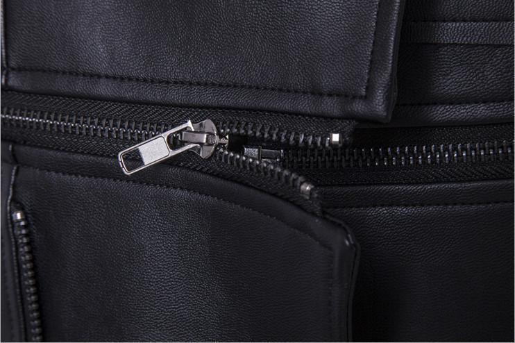 Męska kurtka motocyklowa - sznurki - klamrowe zapięcia - casual - vivano - warszawa