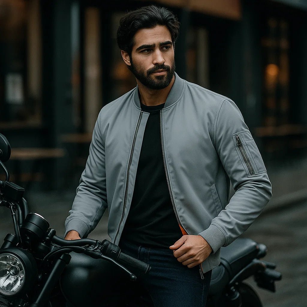 Męska Kurtka Pilotka - Klasyczny Design - Ponadczasowy Styl z Zamkiem - vivano - warszawa