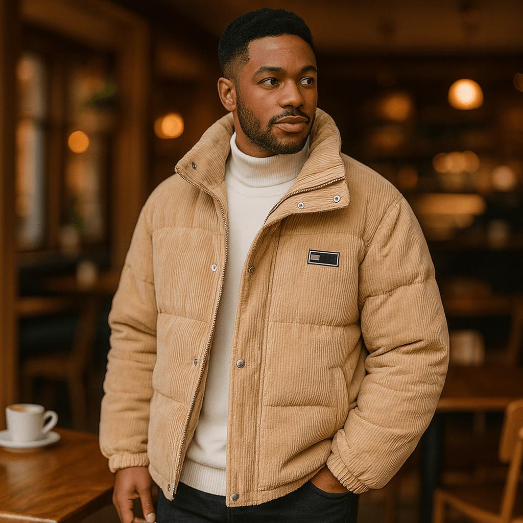 Męska Kurtka Puchowa Sztruksowa - vivano - warszawa