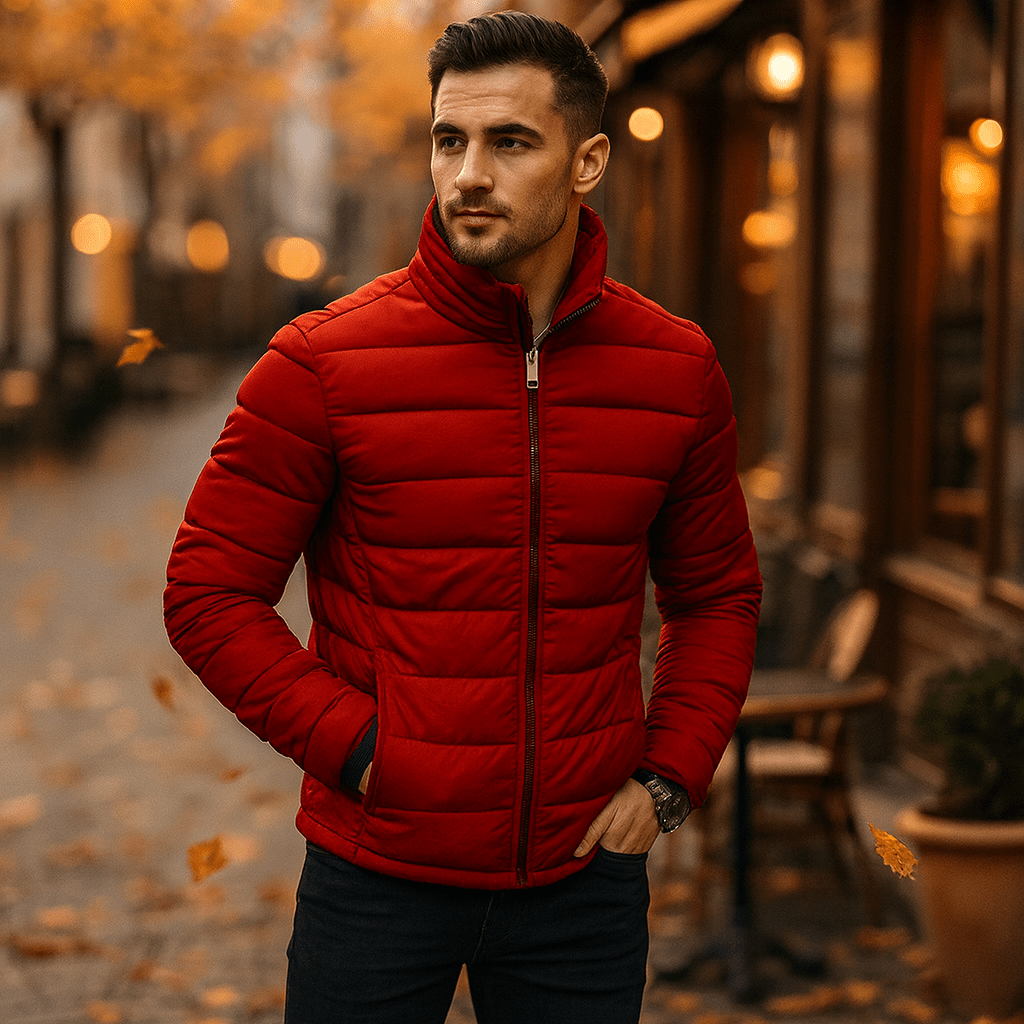 Męska Kurtka Puchowa z Wysokim Kołnierzem - vivano - warszawa