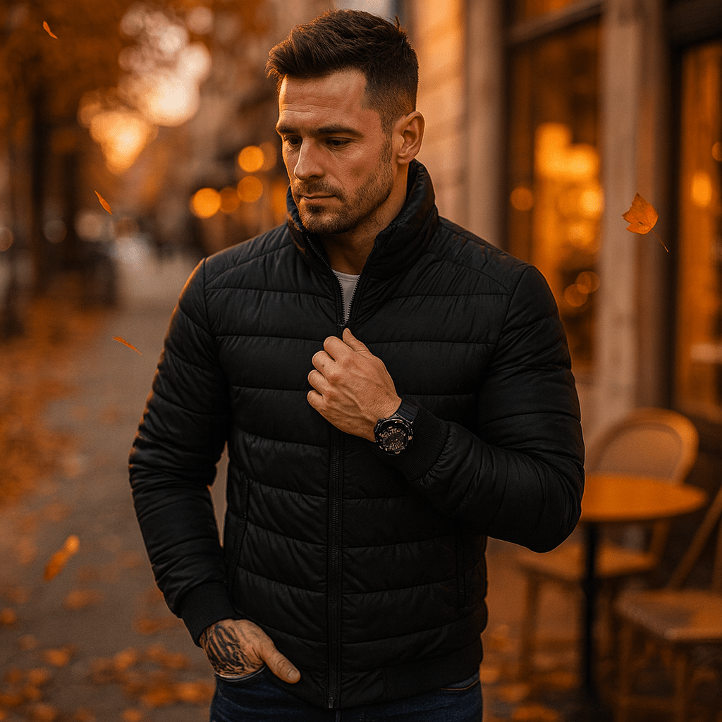 Męska Kurtka Puchowa z Wysokim Kołnierzem - vivano - warszawa