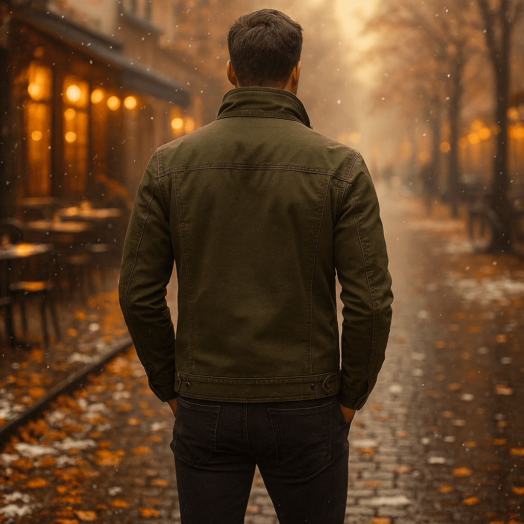 Męska Kurtka w Militarnym Stylu ze Stojącym Kołnierzem - vivano - warszawa