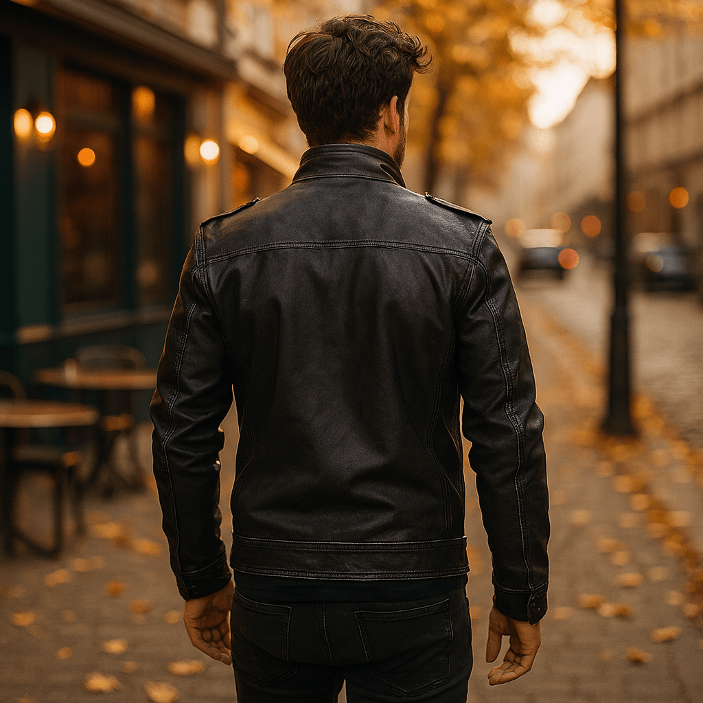 Męska Stylowa Kurtka Motocyklowa ze Skóry PU - vivano - warszawa