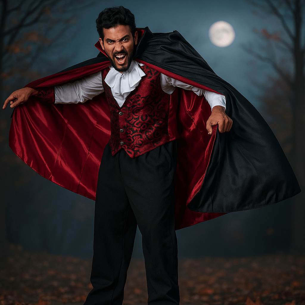 Męski Kostium Wampira - Gotycka Peleryna Długa - Halloween - vivano - warszawa