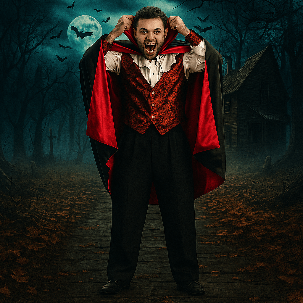 Męski Kostium Wampira - Gotycka Peleryna Długa - Halloween - vivano - warszawa