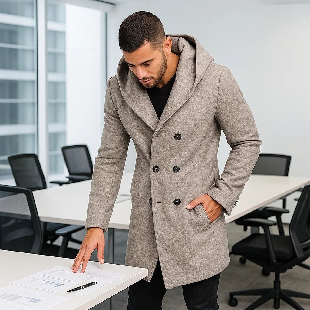 Męski Płaszcz Trench z Kapturem - vivano - warszawa