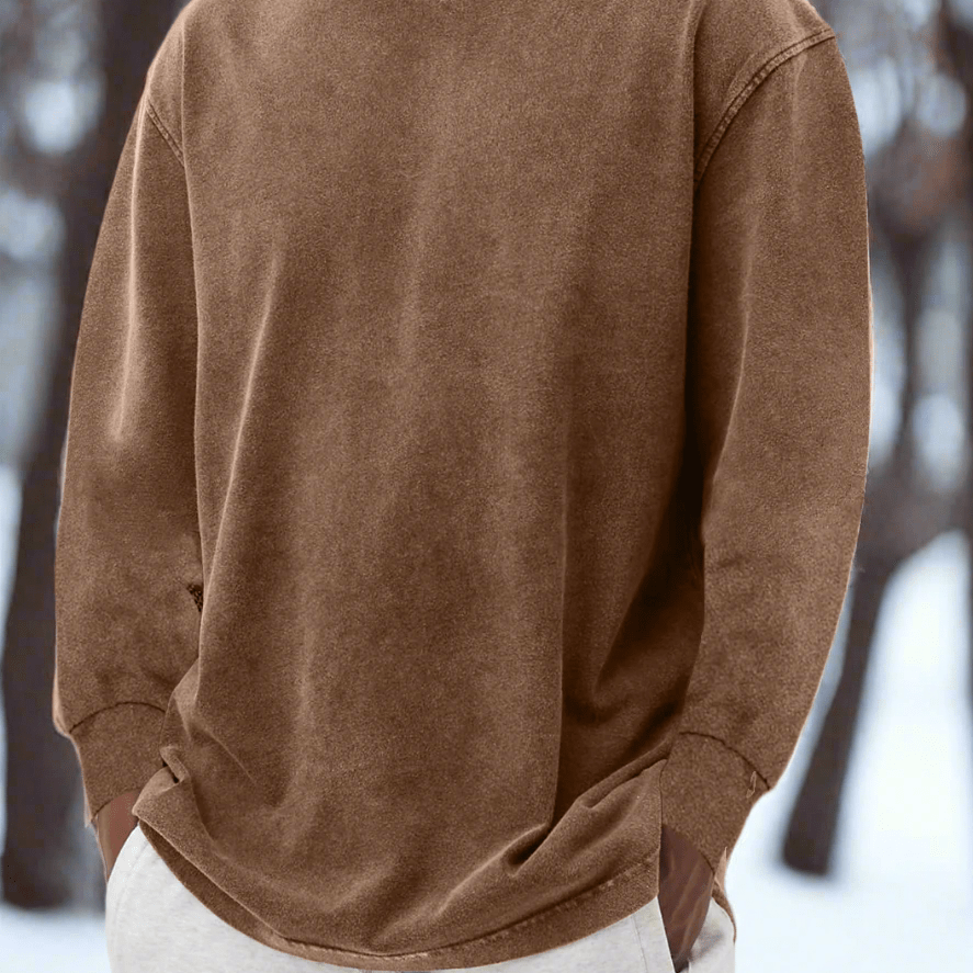 Męski Sweter Crewneck – Miękka Bawełna – Luźny Krój – Długie Rękawy - vivano - warszawa