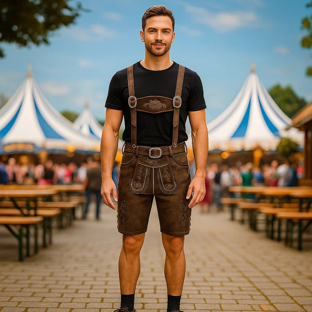 Męskie skórzane spodnie ludowe - vivano - warszawa