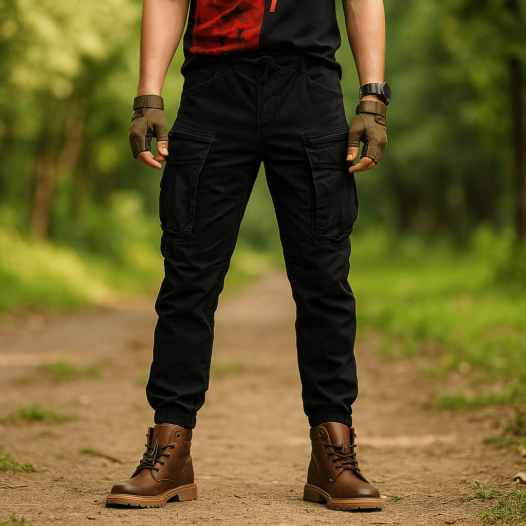 Męskie Spodnie Cargo - Elastyczny Pas - Komfort i Funkcja - vivano - warszawa