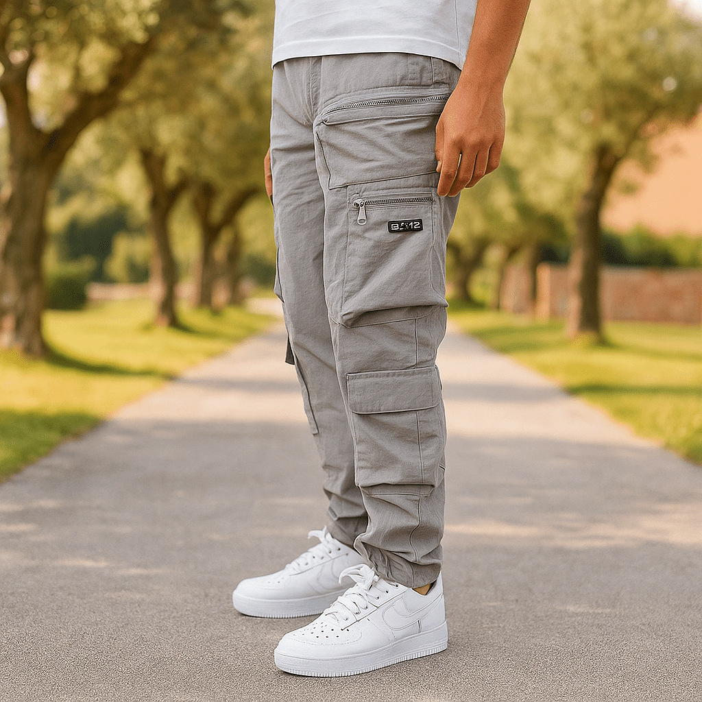 Męskie Spodnie Cargo - Klasyczny Krój - Wielo - kieszenie - Wygodne - vivano - warszawa