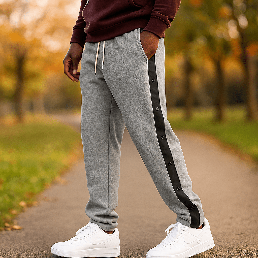 Męskie Spodnie Dresowe Herrer Sporty - Kieszeń Boczna z Guzikami - vivano - warszawa