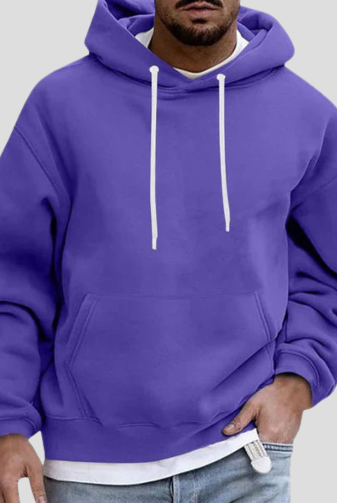 Męska bluza z kapturem | Wygodny krój, sznurki do regulacji | Casual