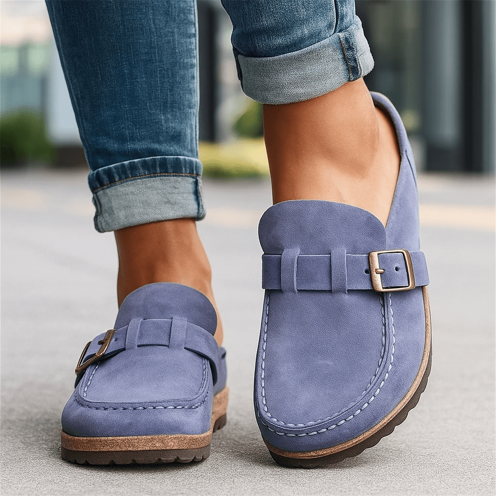 Ortopedyczne damskie mokasyny z ozdobną klamrą - vivano - warszawa