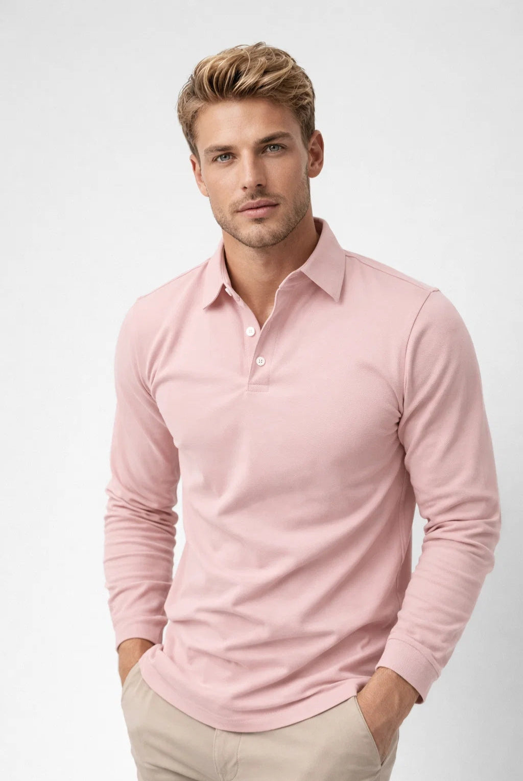 Polo Męskie Długi Rękaw | Casual Slim Fit | Klasyczny Kołnierz