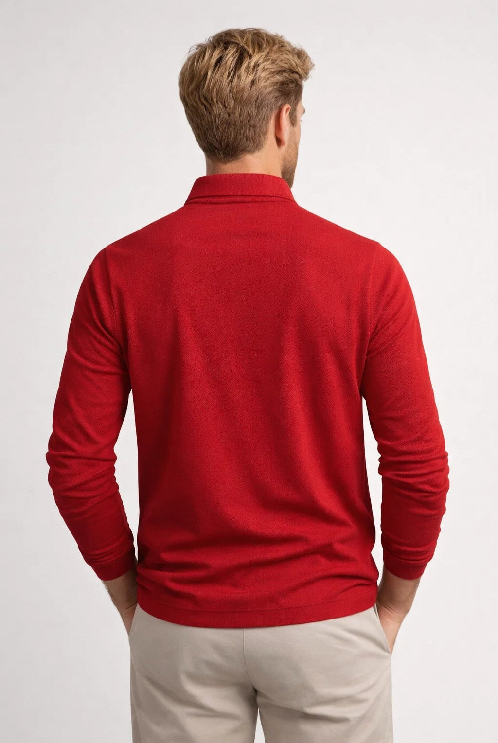 Polo Męskie Długi Rękaw | Casual Slim Fit | Klasyczny Kołnierz