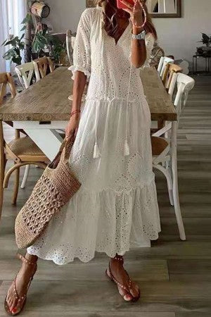 Sukienka letnia maxi | Bawełna, kwiecisty wzór, boho