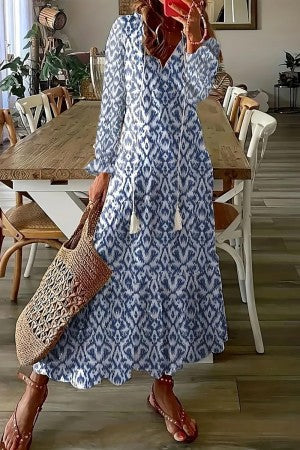 Sukienka letnia maxi | Bawełna, kwiecisty wzór, boho