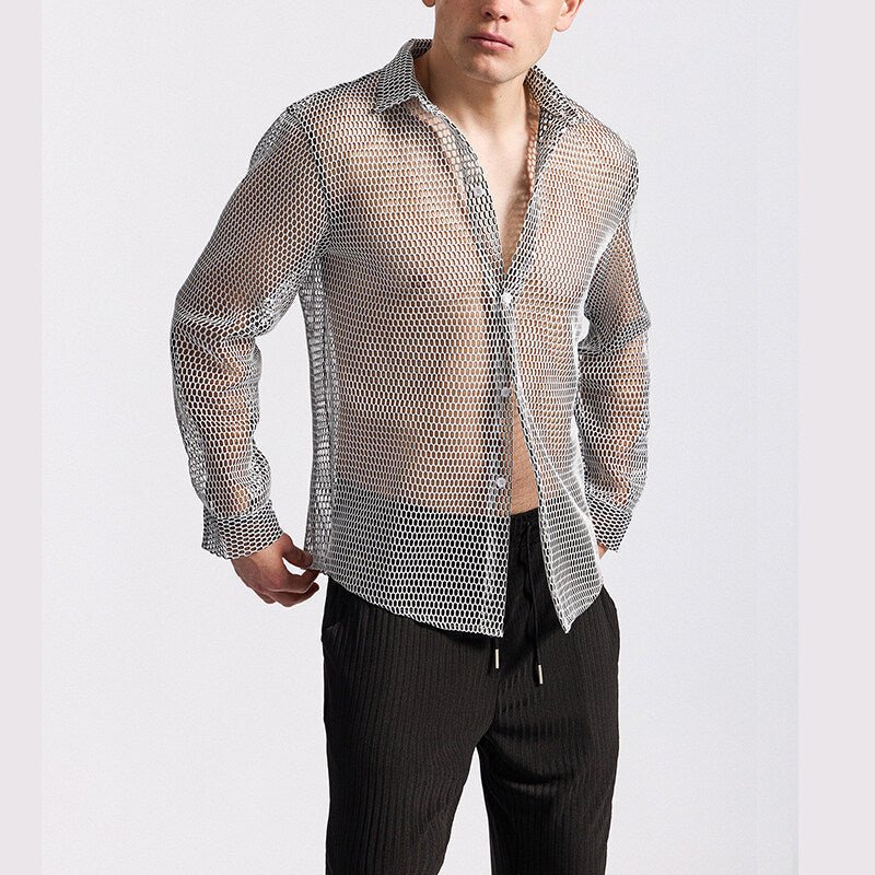 Przezroczyste Siatkowe Koszulki - Zapięcie na Guziki - Stilla - vivano - warszawa