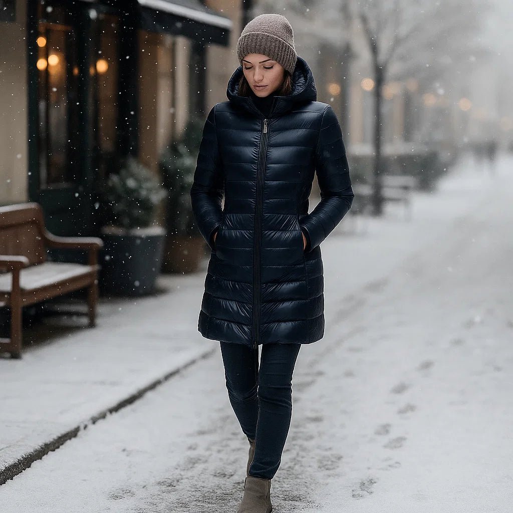 Sandra Lang – Długa Pikowana Kurtka Damska - vivano - warszawa