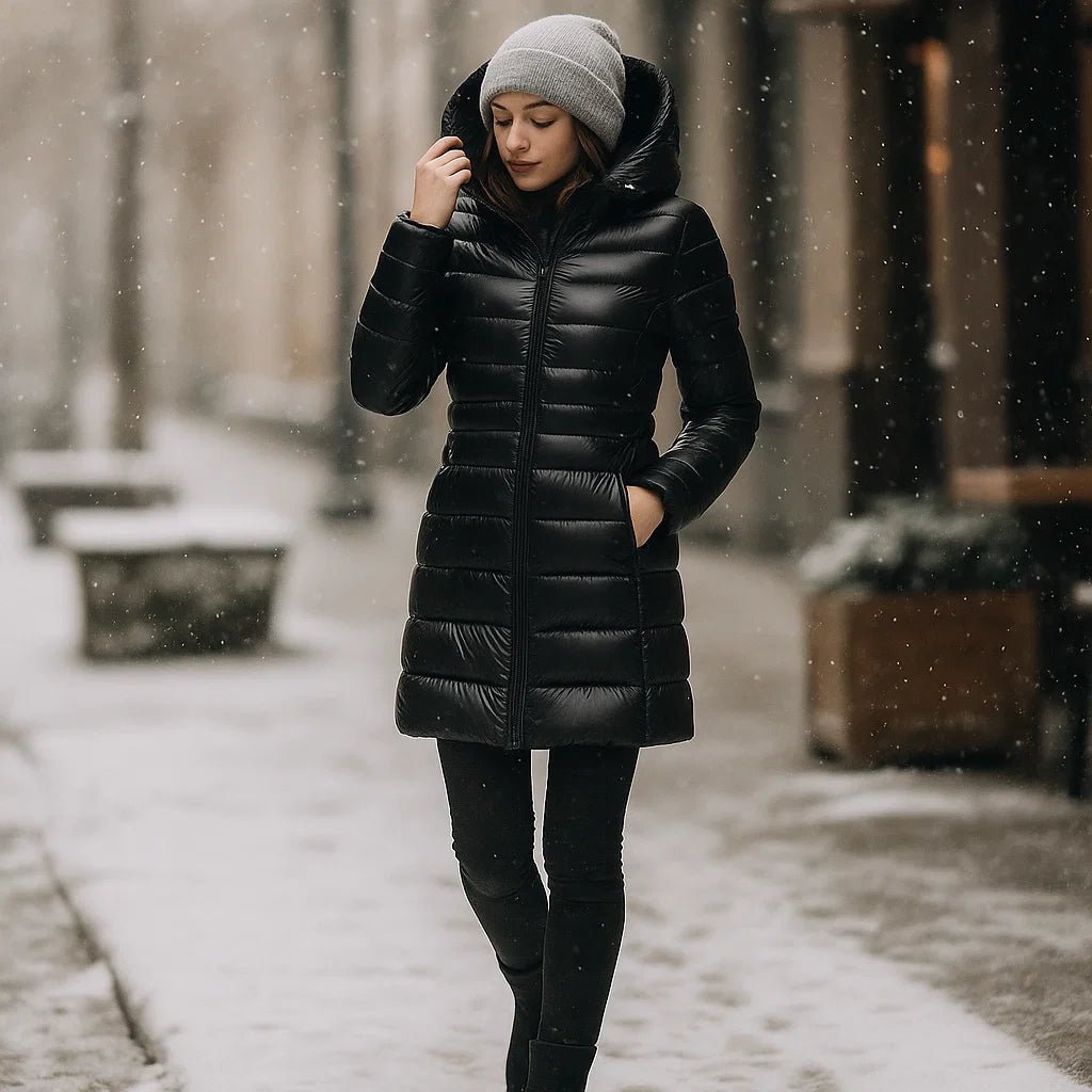 Sandra Lang – Długa Pikowana Kurtka Damska - vivano - warszawa