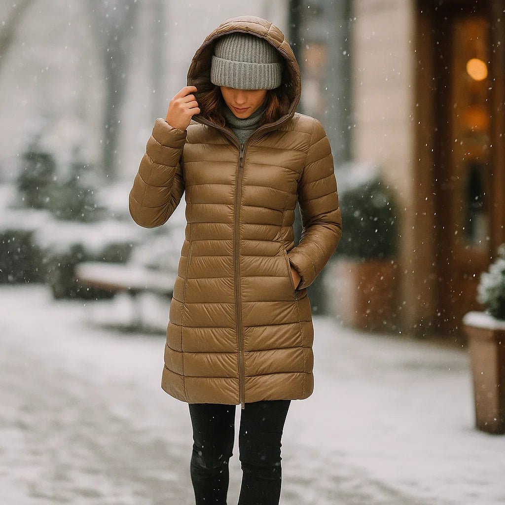 Sandra Lang – Długa Pikowana Kurtka Damska - vivano - warszawa