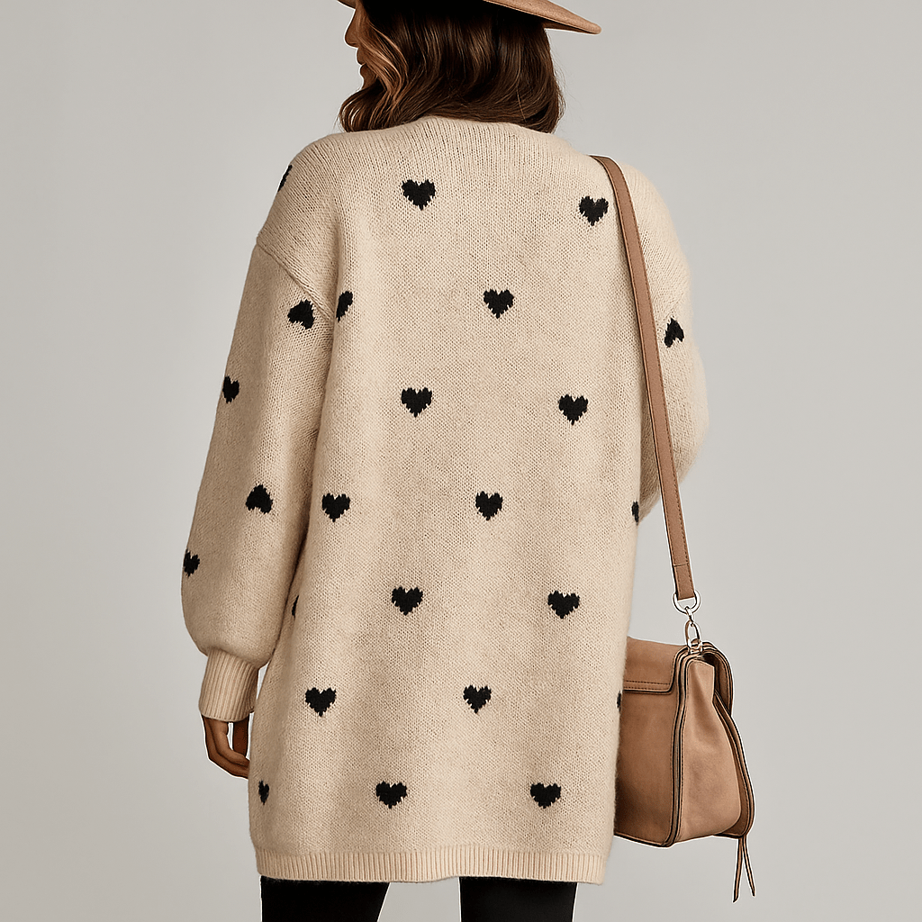 Smuk Lang Strikcardigan - Komfortabel - Stilfuld - Detaljeret Design - vivano - warszawa