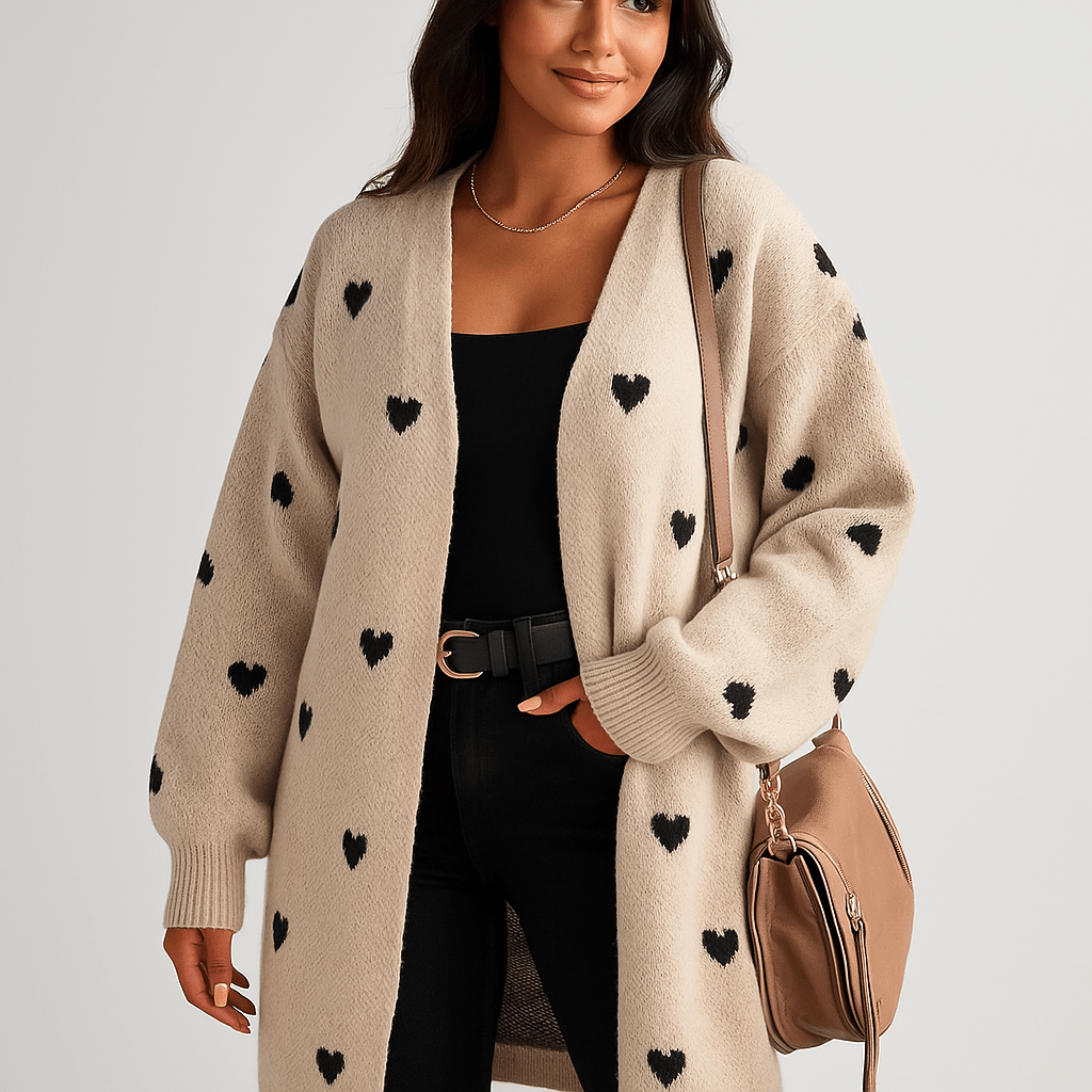 Smuk Lang Strikcardigan - Komfortabel - Stilfuld - Detaljeret Design - vivano - warszawa