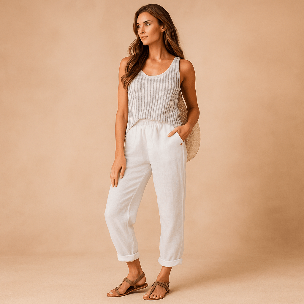 Spodnie - Bawełna & Len - Komfort - Styl - Naturalna Lekkość - vivano - warszawa