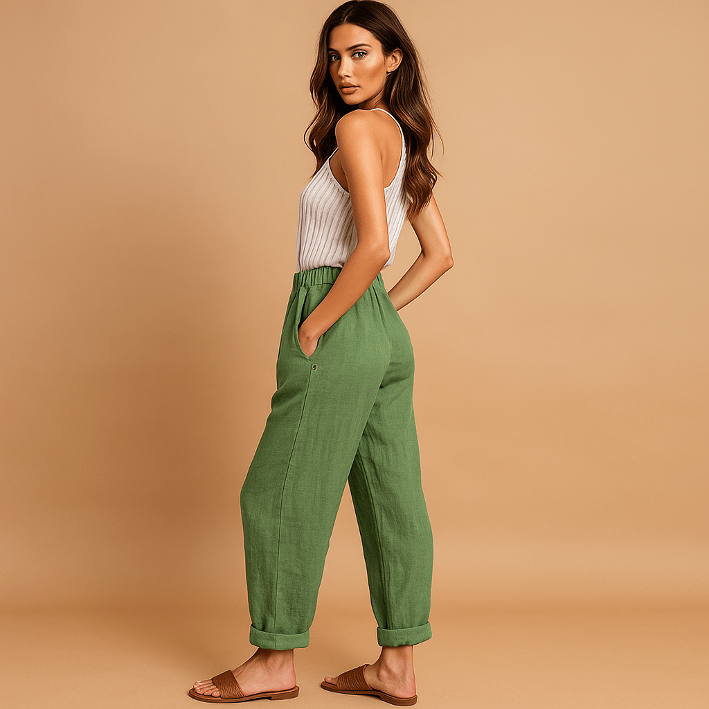 Spodnie - Bawełna & Len - Komfort - Styl - Naturalna Lekkość - vivano - warszawa