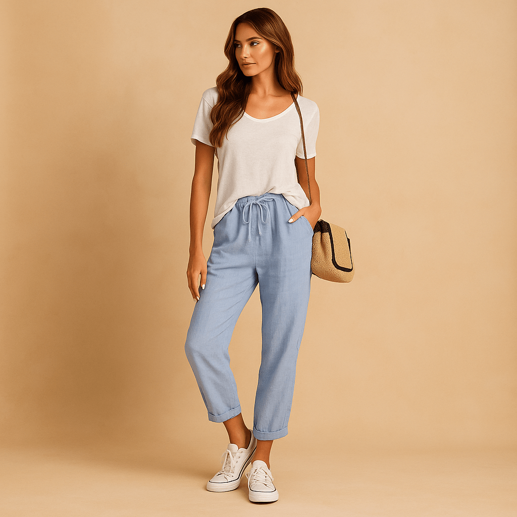 Spodnie lekkie - Luźny krój - Komfort i styl - vivano - warszawa