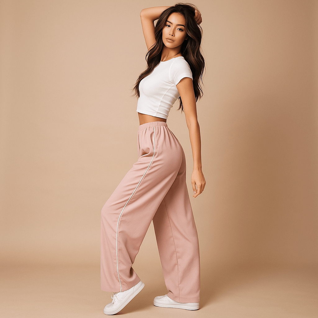 Sportowe Spodnie - Luźny Krój - Elastyczny Pas - vivano - warszawa