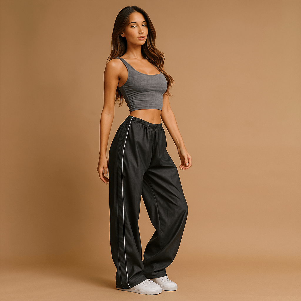 Sportowe Spodnie - Luźny Krój - Elastyczny Pas - vivano - warszawa