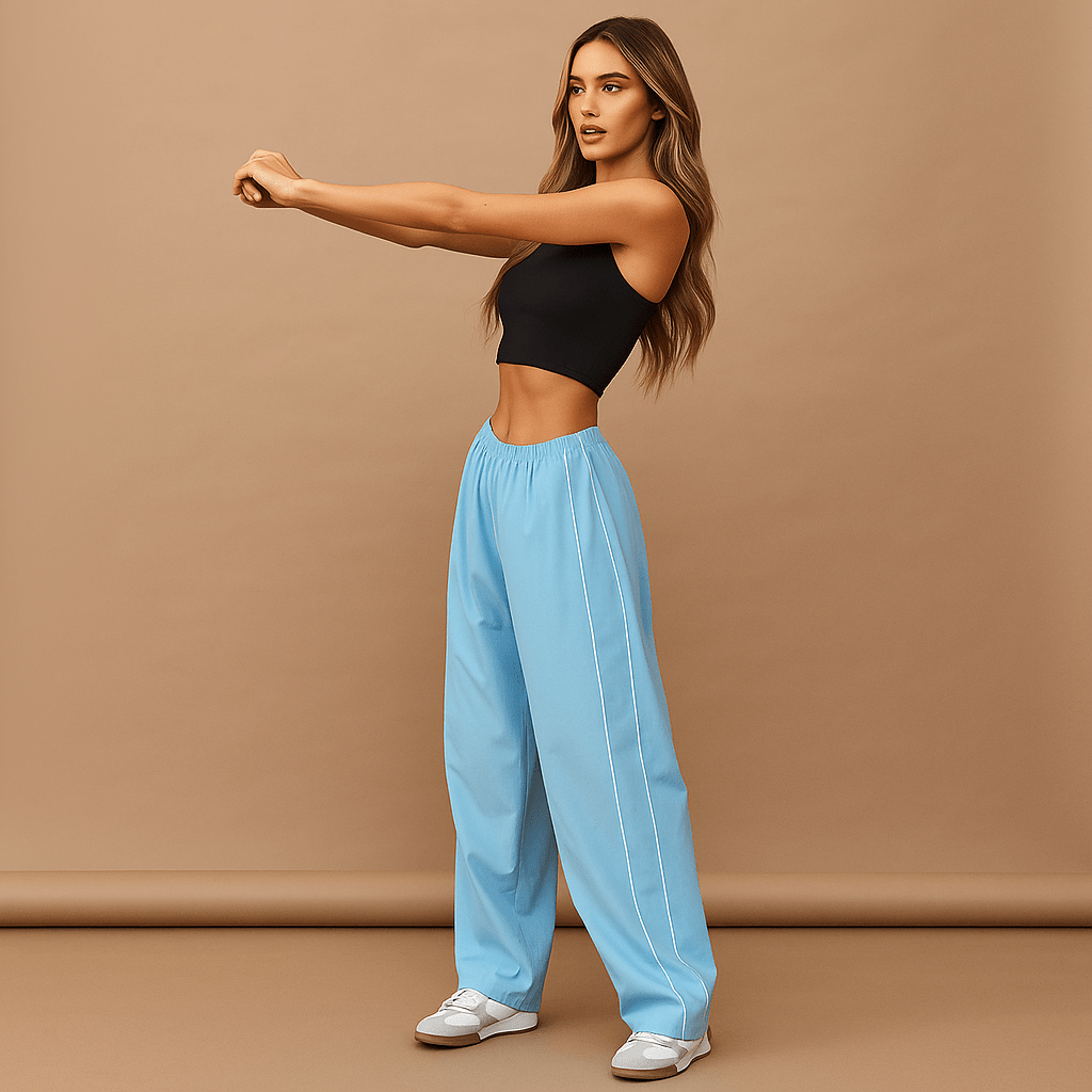 Sportowe Spodnie - Luźny Krój - Elastyczny Pas - vivano - warszawa