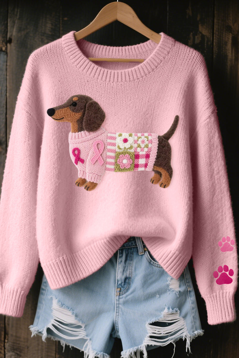 Sweter Motyw Pies Rasy Jamnik | Dzianina Wygodna, Miękka