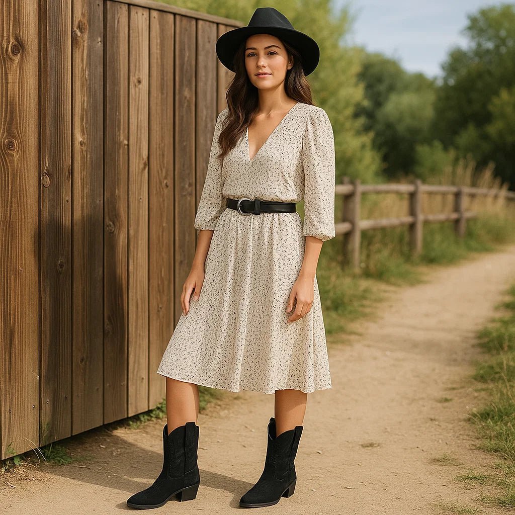 Stilla – Skórzane botki westernowe - vivano - warszawa