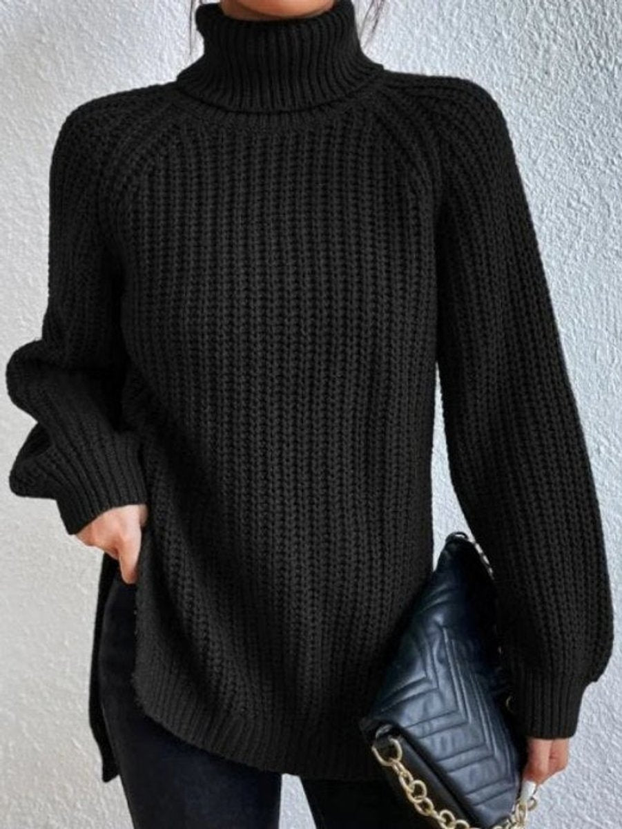 Sweter damski golf | Oversize, długi rękaw | Gruby splot