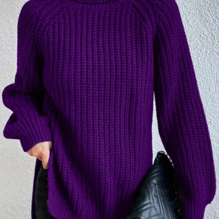 Sweter damski golf | Oversize, długi rękaw | Gruby splot
