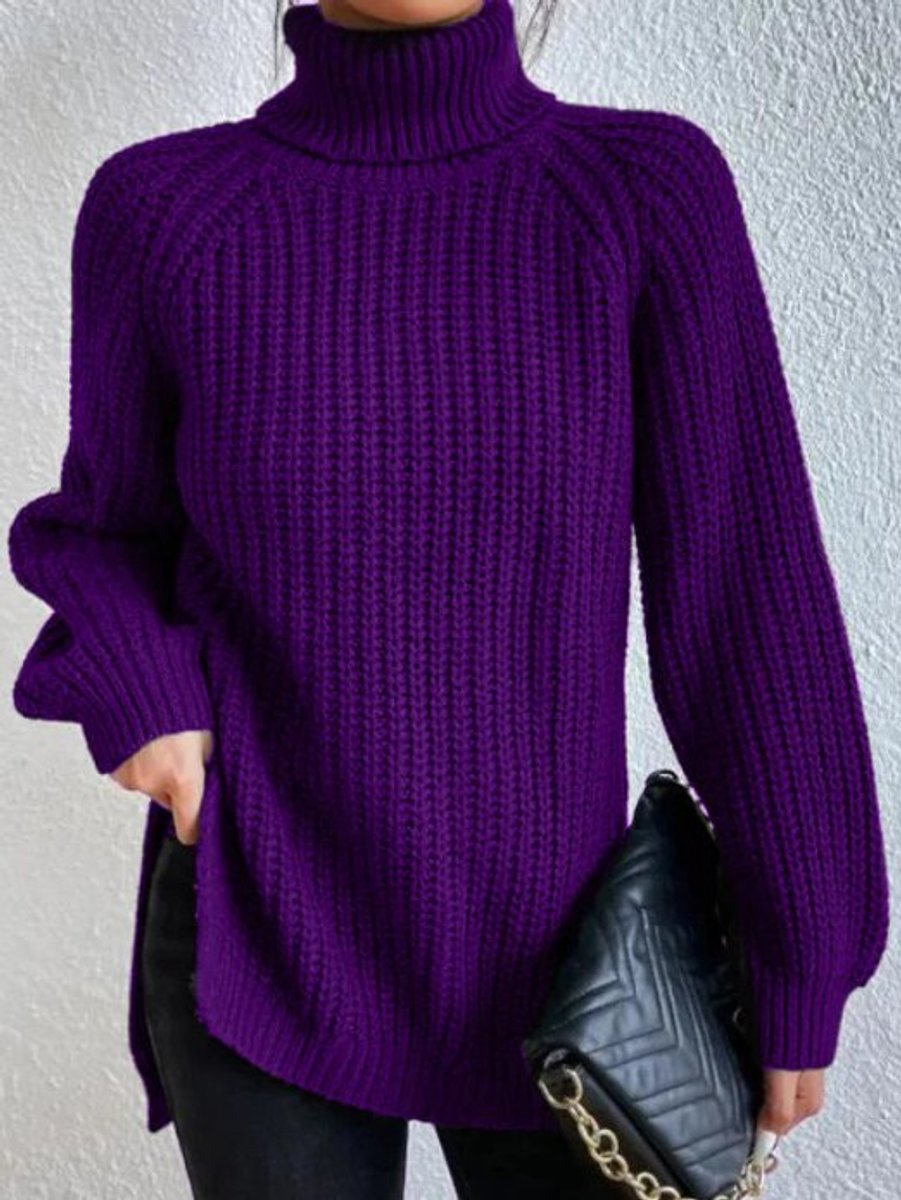 Sweter damski golf | Oversize, długi rękaw | Gruby splot