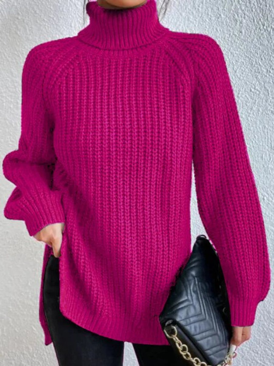 Sweter damski golf | Oversize, długi rękaw | Gruby splot