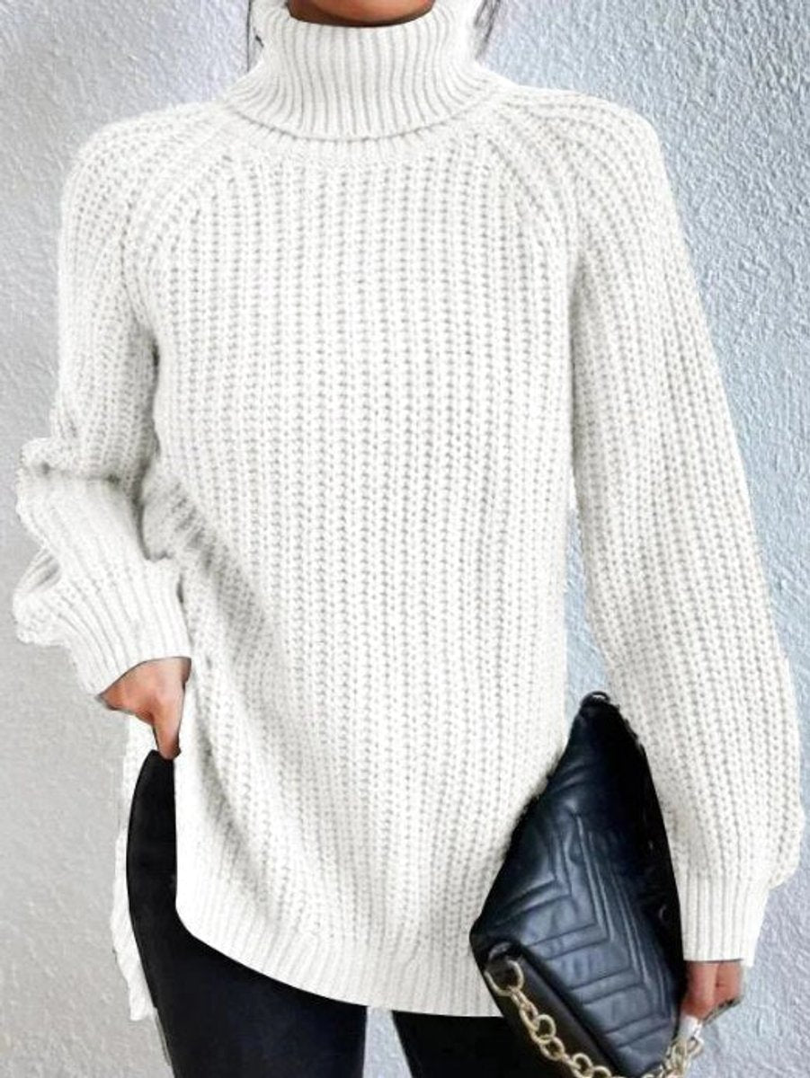 Sweter damski golf | Oversize, długi rękaw | Gruby splot