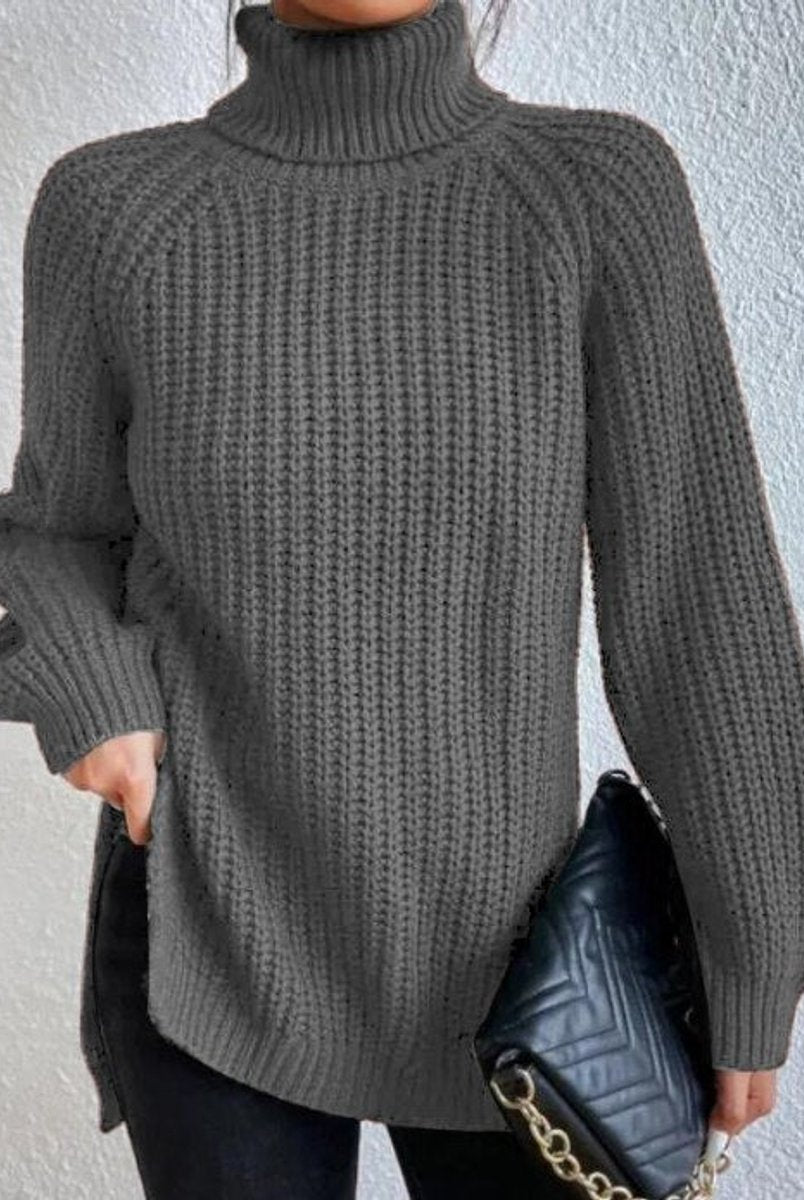 Sweter damski golf | Oversize, długi rękaw | Gruby splot