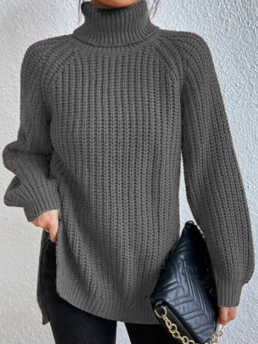 Sweter damski golf | Oversize, długi rękaw | Gruby splot