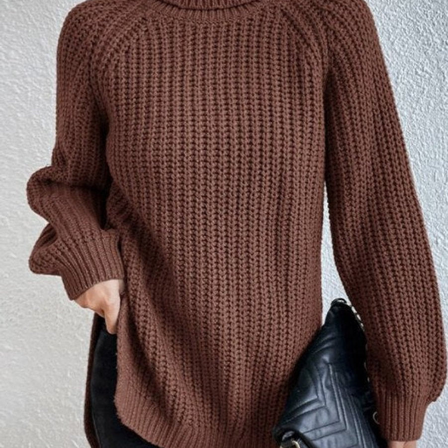 Sweter damski golf | Oversize, długi rękaw | Gruby splot