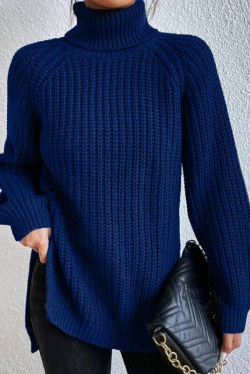 Sweter damski golf | Oversize, długi rękaw | Gruby splot