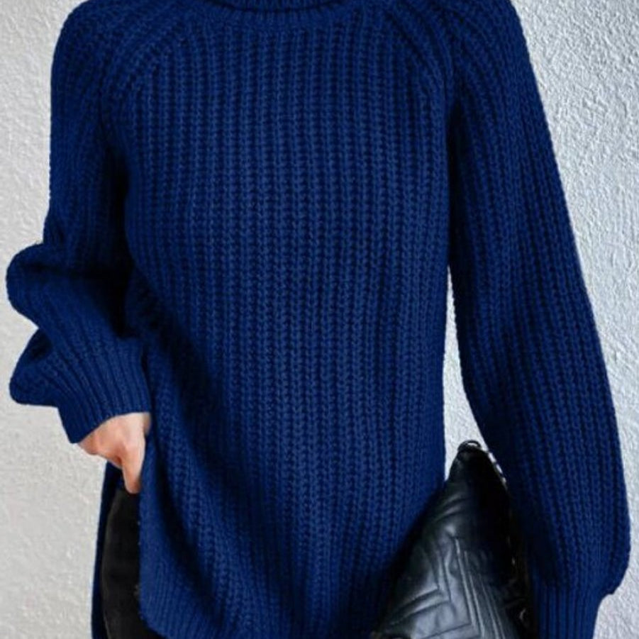 Sweter damski golf | Oversize, długi rękaw | Gruby splot