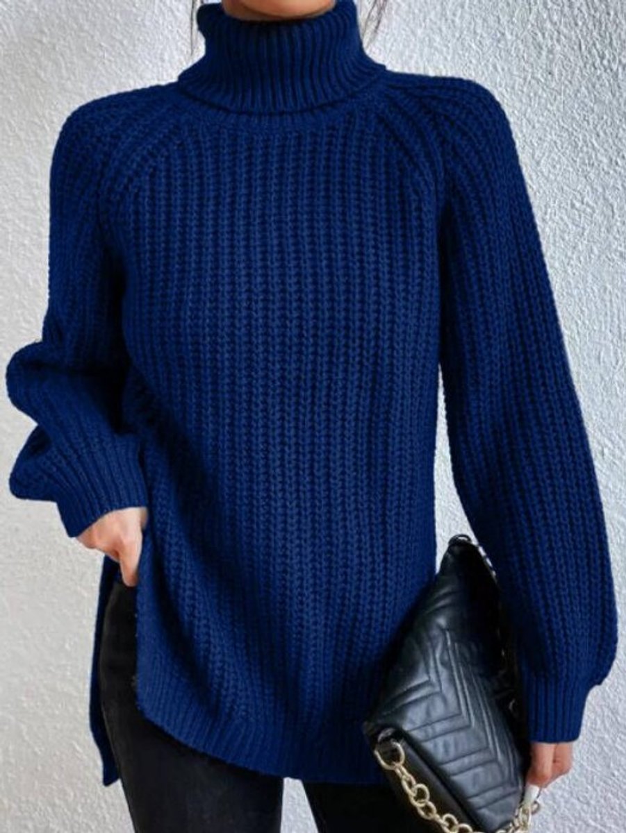 Sweter damski golf | Oversize, długi rękaw | Gruby splot