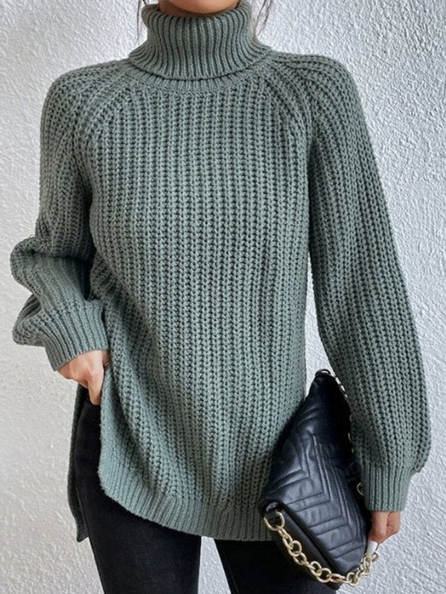 Sweter damski golf | Oversize, długi rękaw | Gruby splot