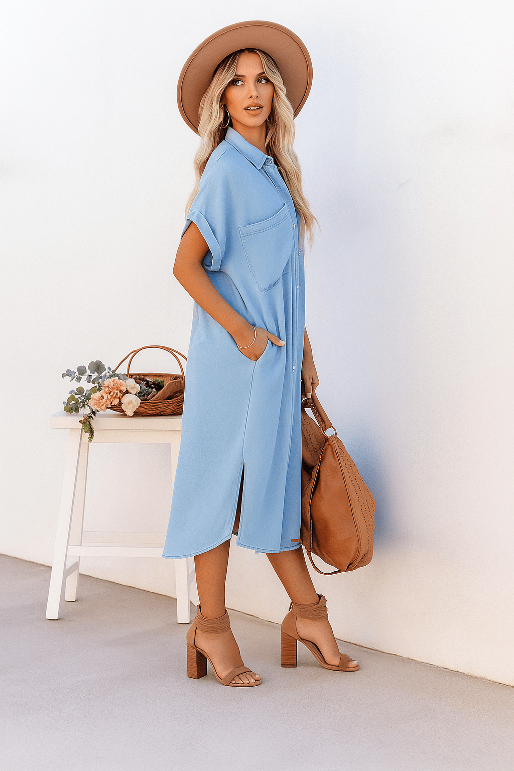 Stylowa Damska Sukienka Koszulowa - vivano - warszawa